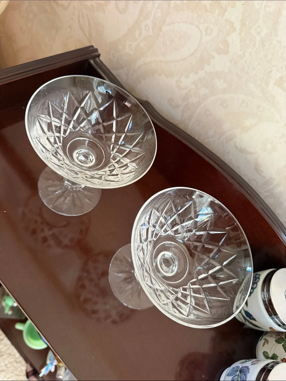 Waterford Crystal Clear Cut Crystal Coupe Pair